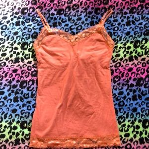 No boundaries rose gold lace cami